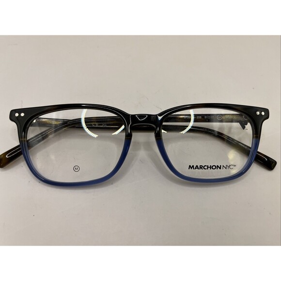Marchon NYC Eyeglasses M-3509 206 Brown/Blue Designer Demo Lens Brown 51-17-145 - Picture 2 of 6